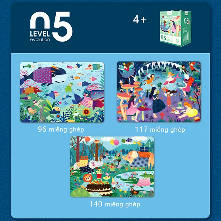 Đồ Chơi Xếp Hình 7 cấp độ Mideer puzzles Level Up Đồ Chơi Tư Duy Cho bé - Level 5 Dream World - MD3107